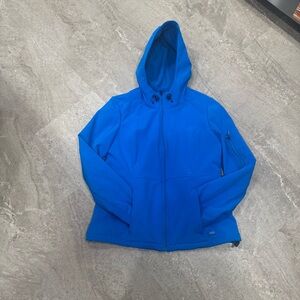 Calvin Klein Performance Women's Softshell Jacket Blue Hooded Hiking Medium